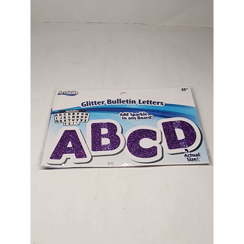 Artskills Purple Glitter Bulletin Letters 35 Count